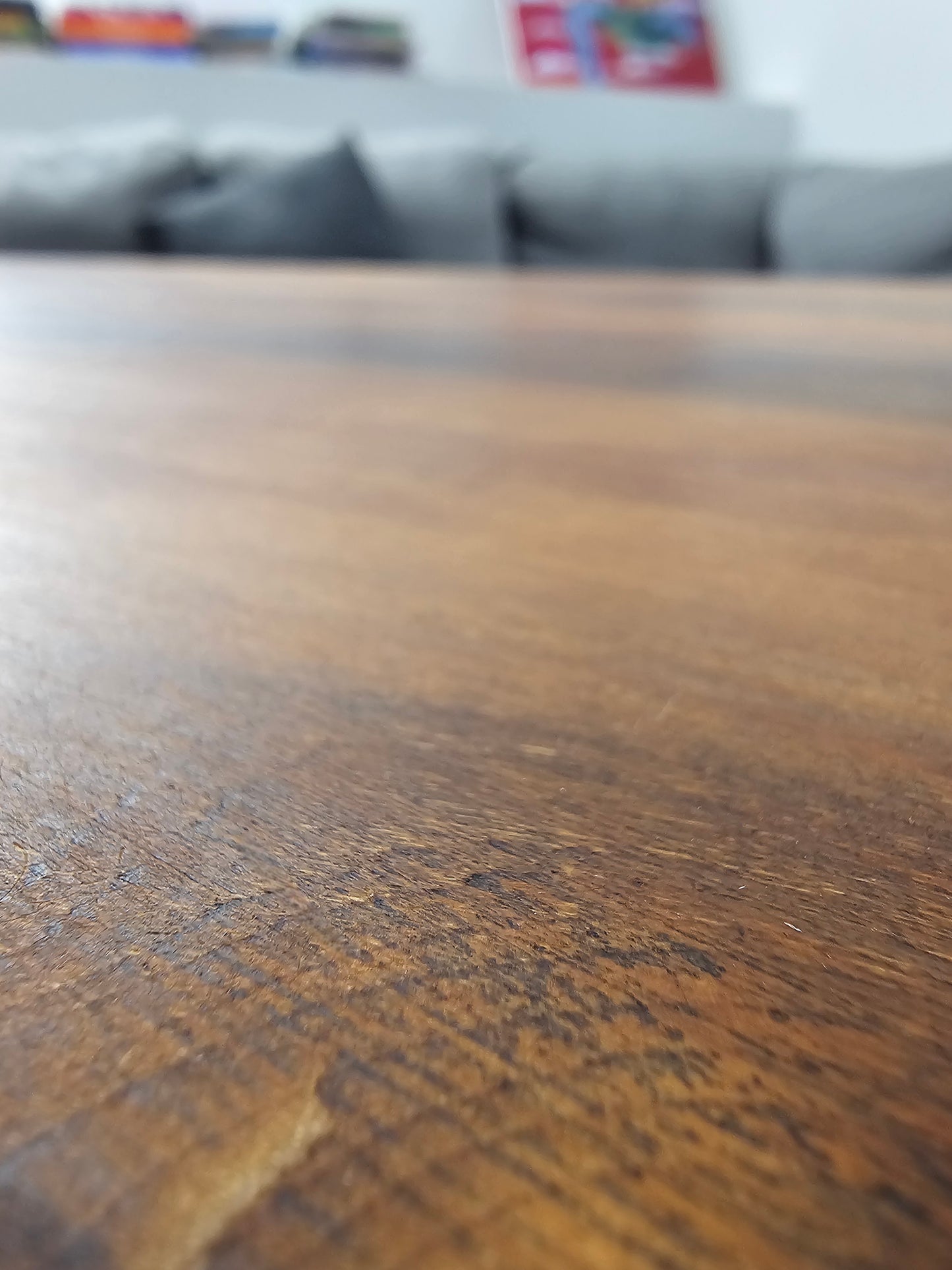 ASW Birch Wood Coffee Table with Hairpin Legs, Rectangular Center Table, Living Room, Home Office, Furniture, Natural Dark Honey with Black Nods