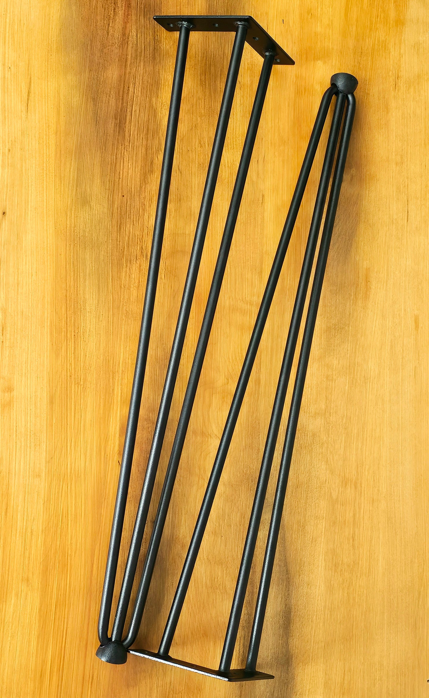 ASW Birch Wood Coffee Table with Hairpin Legs, Rectangular Center Table, Living Room, Home Office, Furniture, Natural Dark Honey with Black Nods