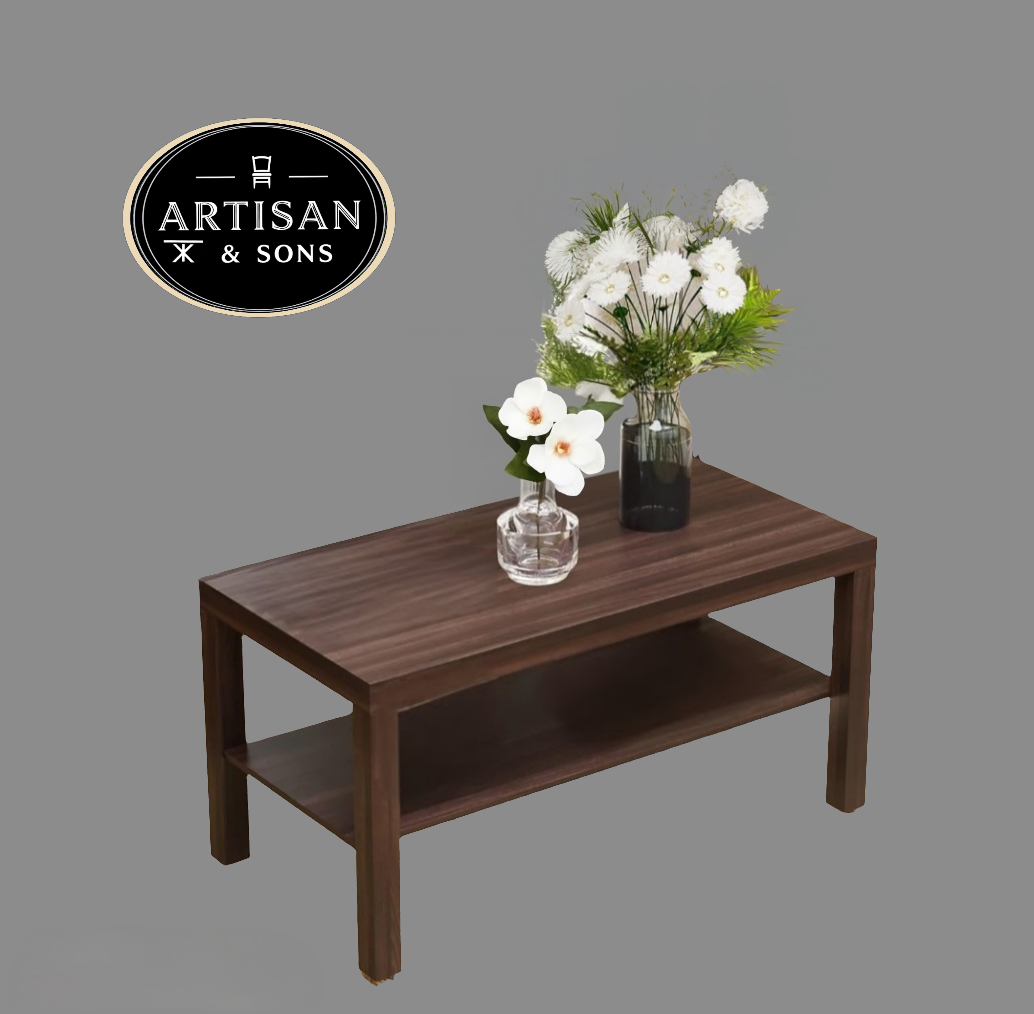 ASW Coffee Table with storage shelf, Rectangular Center Table, Living Room, Home Office, Furniture