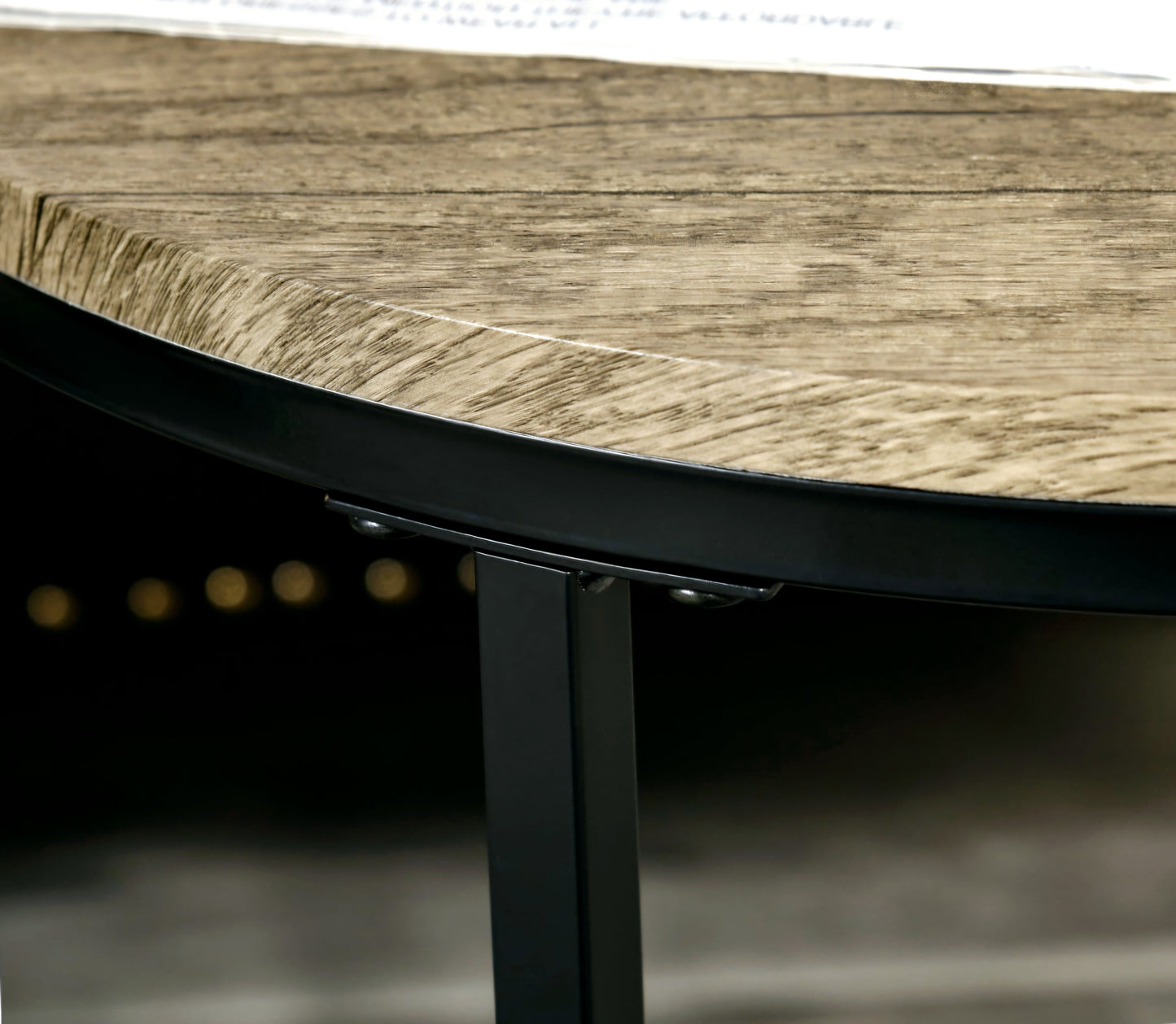 ASW Nesting Side / End Tables Set of 3, Round Shaped, Snack Side Table with Steel Frame for Sofa Couch and Bed, Rustic Light Brown Round Coffee Table, Stacking Side Tables