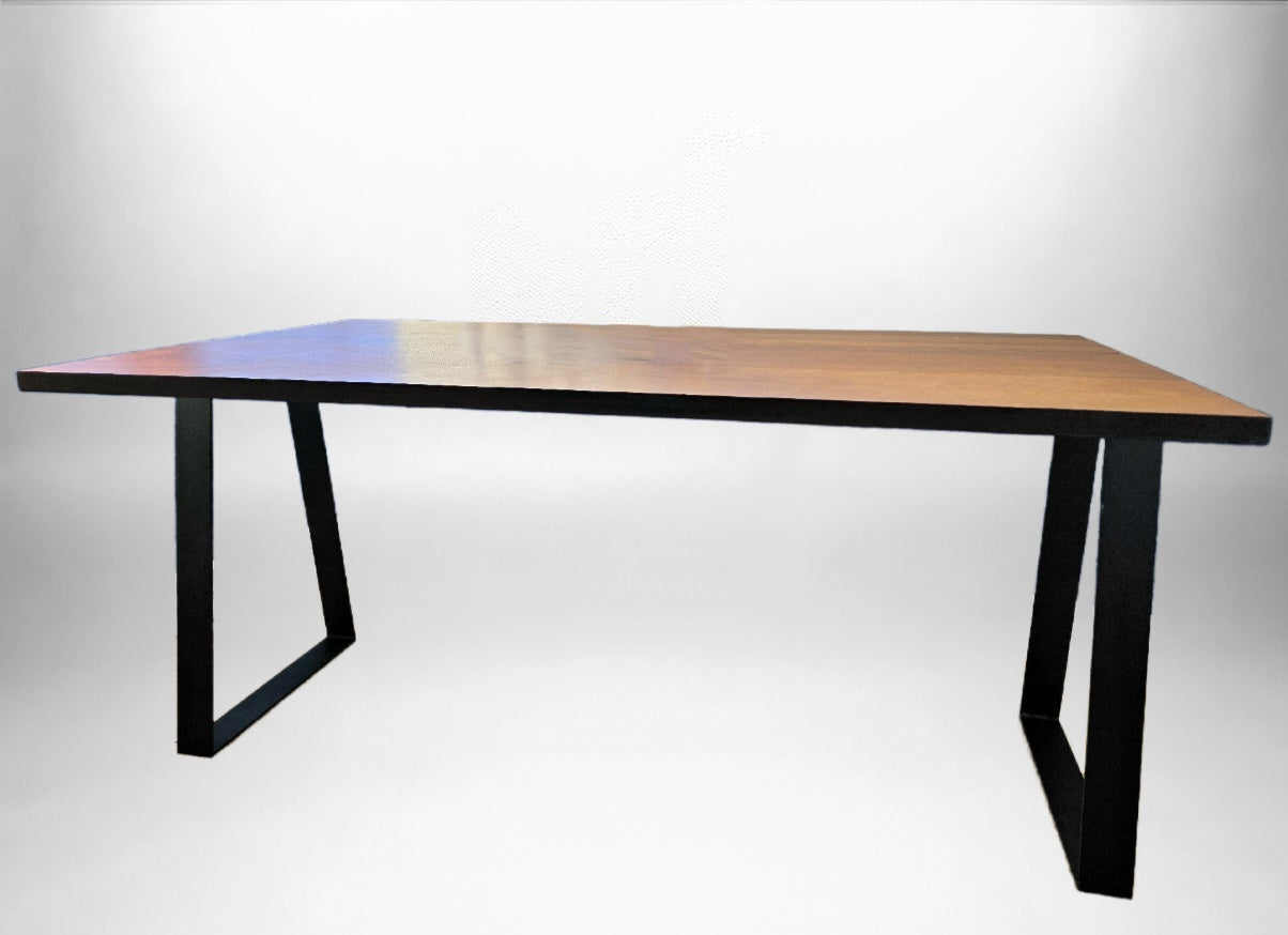 ASW Birch Wood Coffee Table with Trapezoid Legs, Rectangular Center Table, Living Room, Home Office, Furniture, Natural Dark Honey