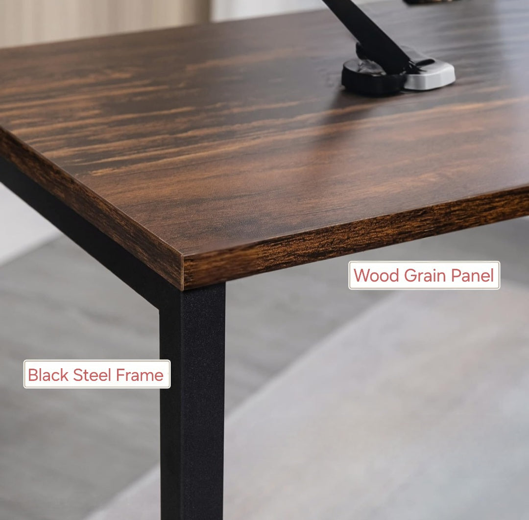 ASW Nesting Side / End Tables Set of 3, C-Shaped Straight Profile, Snack Side Table with Steel Frame for Sofa Couch and Bed, Rustic Brown