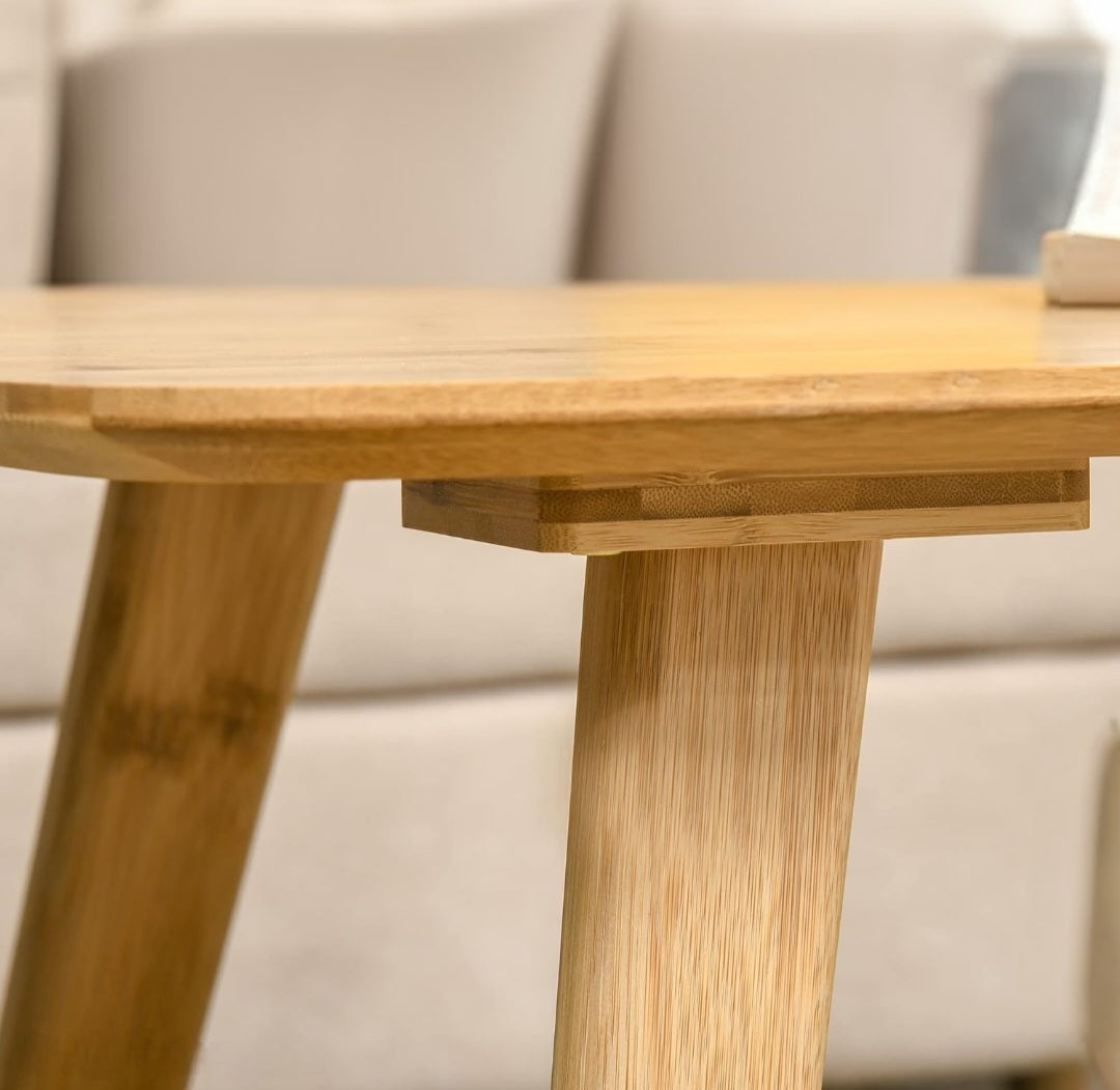 ASW Bamboo Coffee Table with storage shelf, Rectangular Center Table, Living Room, Home Office, Furniture, Natural Honey