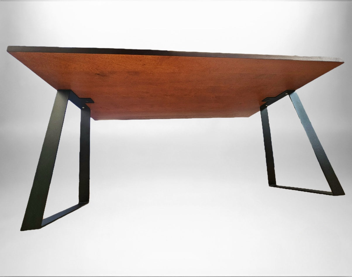 ASW Birch Wood Coffee Table with Trapezoid Legs, Rectangular Center Table, Living Room, Home Office, Furniture, Natural Dark Honey