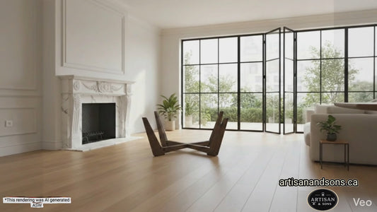 The Nexus: Solid Wood Cross-Base for Coffee Tables | Mid-Century Modern X-Legs, 20"