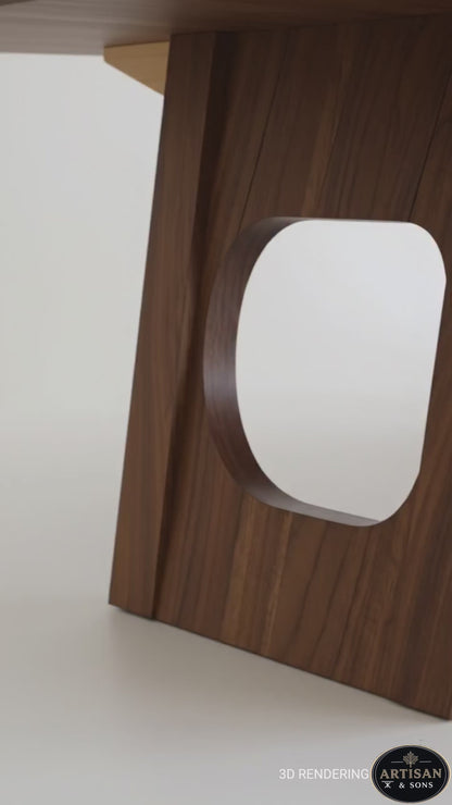 Libra: Handcrafted Wood Table Base | A-Frame Design with Bottom Shelf (20")