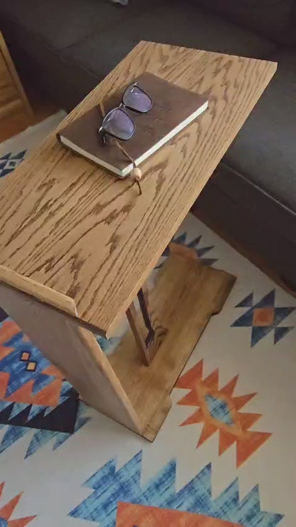 Harp End Table Handcrafted With Solid Wood 26" | 6 Wood Options