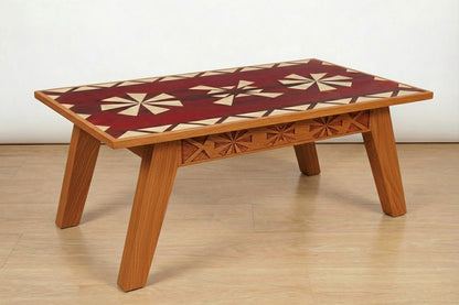 The Fjord solid wood coffee table base mid-century modern, close-up joinery detail – Artisan & Sons