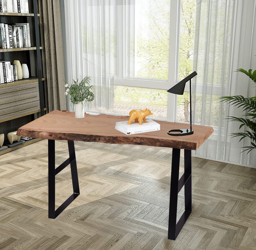 ASW 22'' Trapezoid Metal Table Legs Bench Legs, 2 Levels, Heavy Duty Furniture Legs for DIY Desk Legs, Black Metal End Table, Coffee Table, Side Tables, Sofa, Set of 2 (22"x9.5")