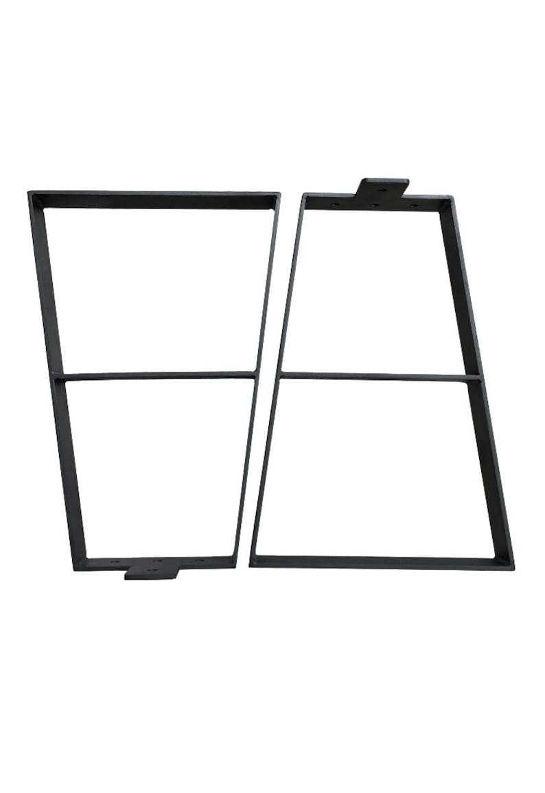 ASW 22'' Trapezoid Metal Table Legs Bench Legs, 2 Levels, Heavy Duty Furniture Legs for DIY Desk Legs, Black Metal End Table, Coffee Table, Side Tables, Sofa, Set of 2 (22"x9.5")