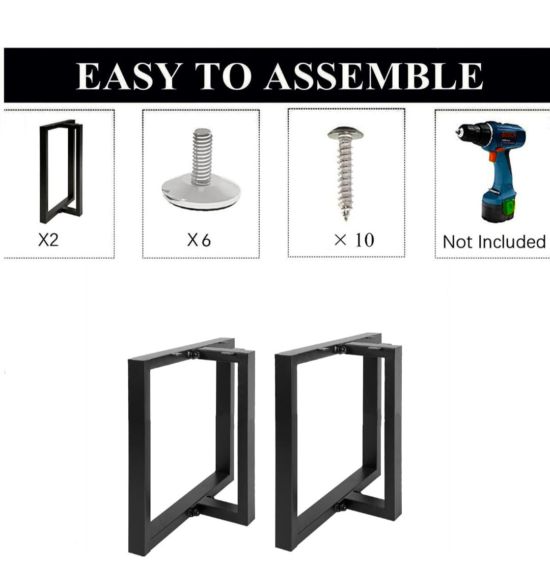 ASW T-Shape Furniture Legs, Heavy Duty Steel Table Legs, Industrial Furniture Legs, Dining Table Legs, Modern Coffee Table Legs, Office, Desk Table Legs (2Pcs)
