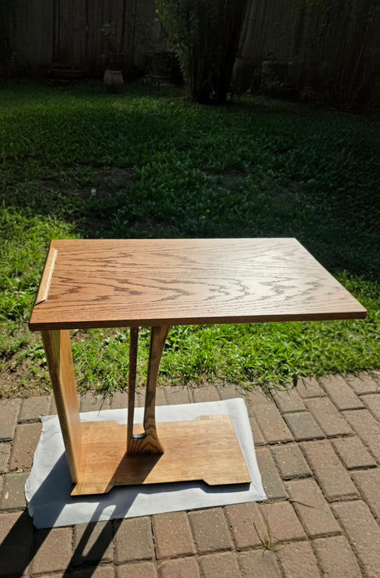 Harp End Table Handcrafted With Solid Wood 26" | 6 Wood Options