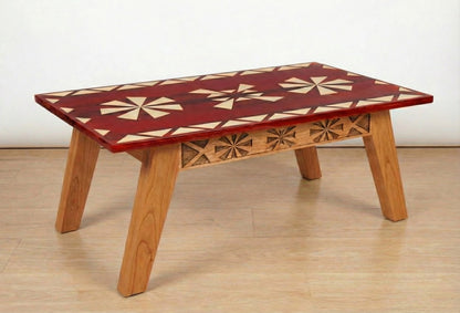 The Fjord solid wood coffee table base mid-century modern, walnut finish variant – Artisan & Sons