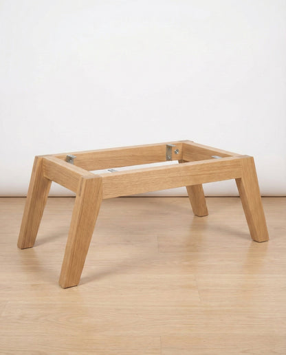 The Fjord solid wood coffee table base mid-century modern, front view – Artisan & Sons