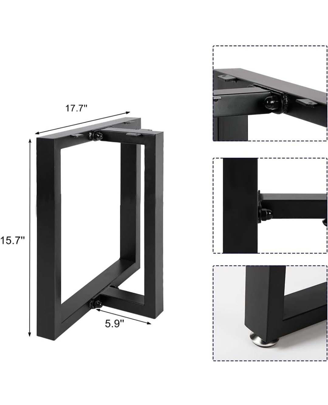 ASW T-Shape Furniture Legs, Heavy Duty Steel Table Legs, Industrial Furniture Legs, Dining Table Legs, Modern Coffee Table Legs, Office, Desk Table Legs (2Pcs)