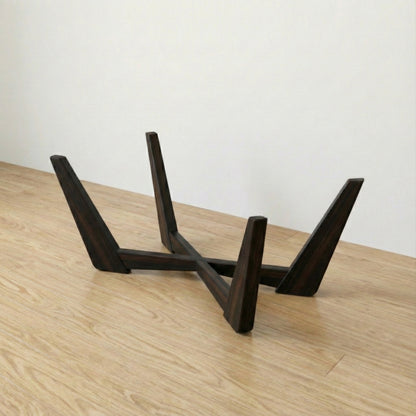 The Nexus solid wood cross-base coffee table mid-century modern, additional lifestyle view – Artisan & Sons